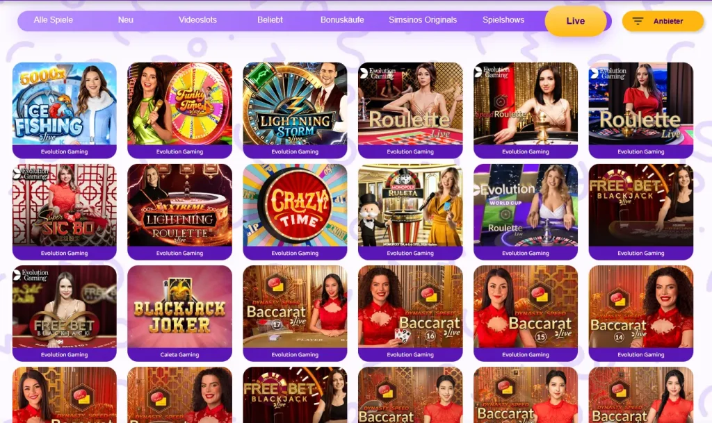 Live-Casino-Spiele